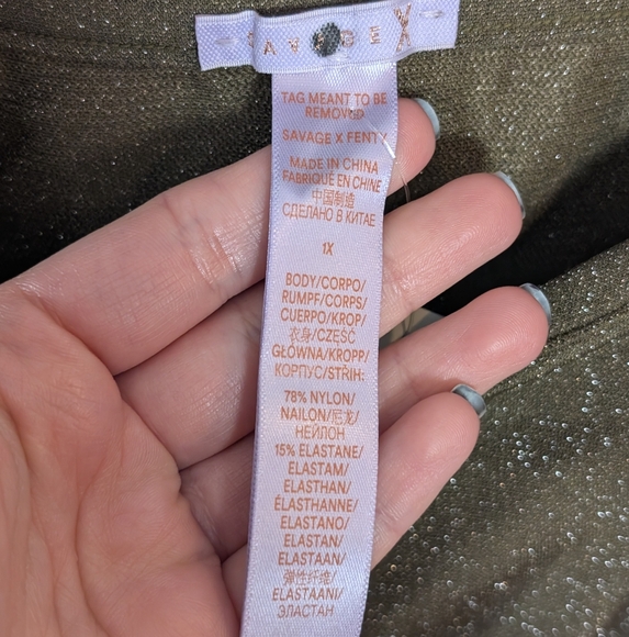 NEW Savage X Fenty Sleep & Shine Strappy Teddy in Olive Dark Green | Size 1X - Picture 3 of 6